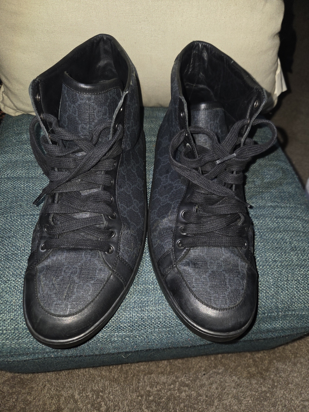 Gucci GG Monogram High-Top Sneakers Black